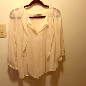 Beautiful Sheer Cream Blouse F21